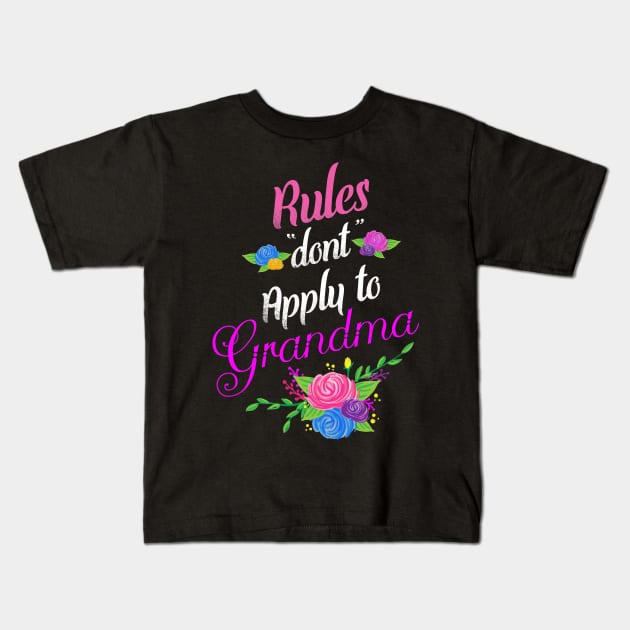 Rules don't apply to grandma Kids T-Shirt by captainmood